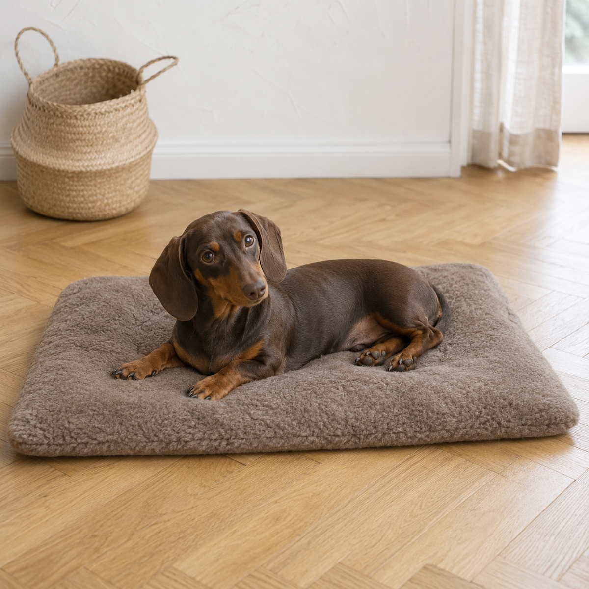 Natural Wool Pet Mat - Beige