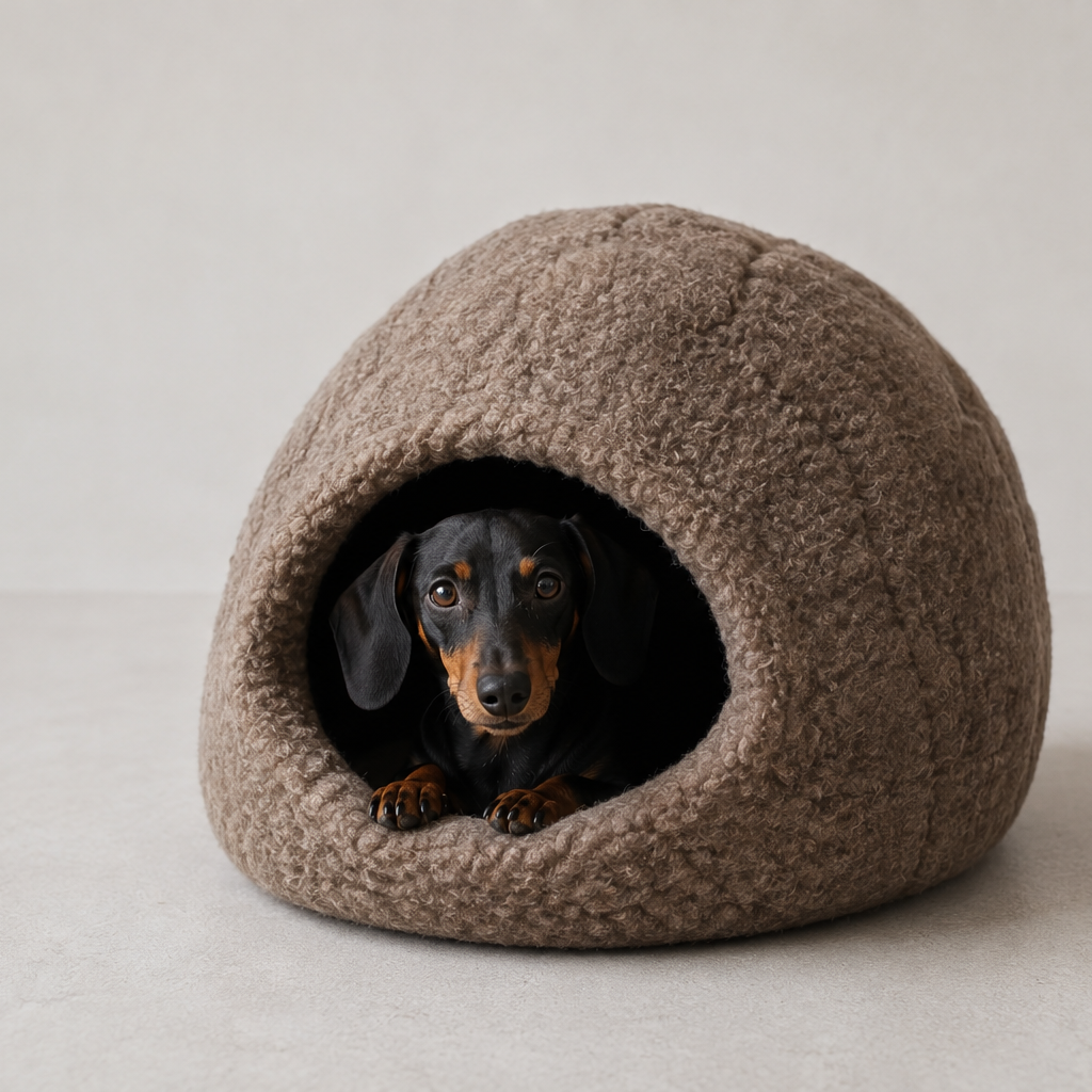 Natural Wool Pet Nest - Beige